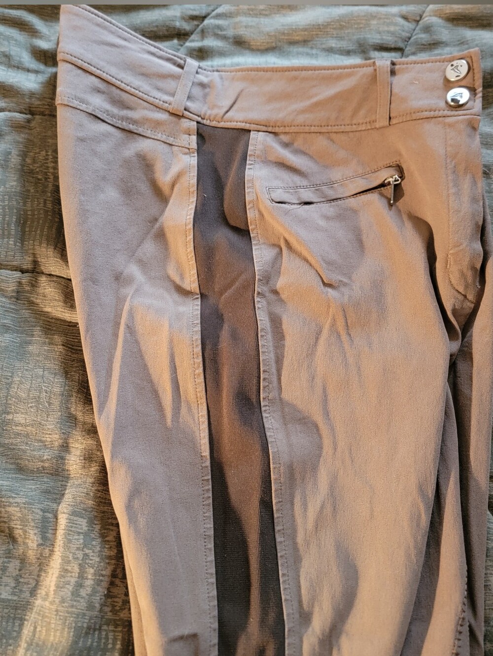 Euro-Star Two-Tone Stretch Riding Breeches with Zip Pocket